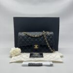 Chanel Medium Classic D Flap Caviar Black GHW