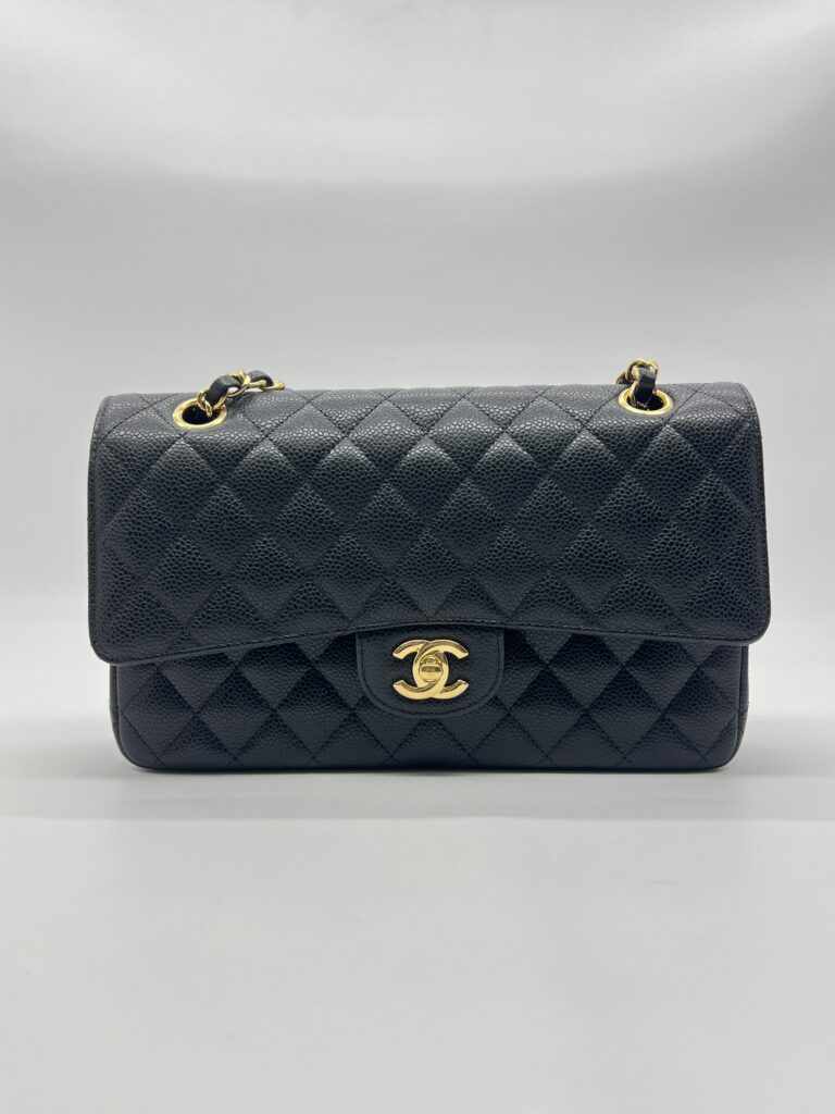Chanel Medium Classic D Flap Caviar Black GHW
