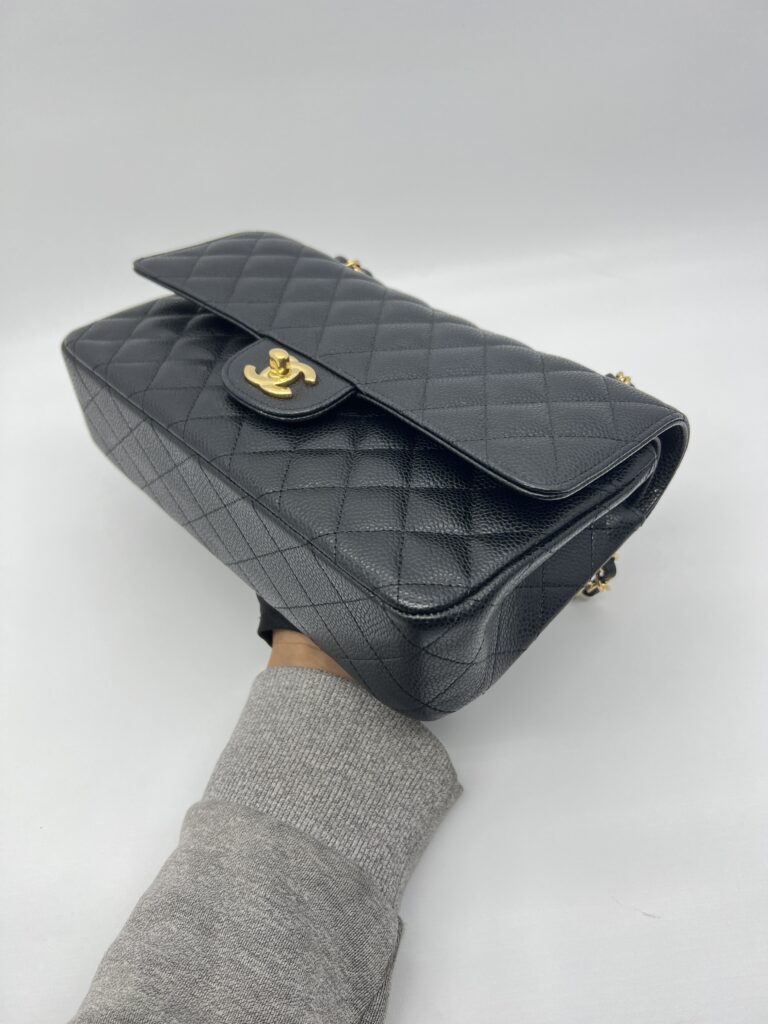 Chanel Medium Classic D Flap Caviar Black GHW