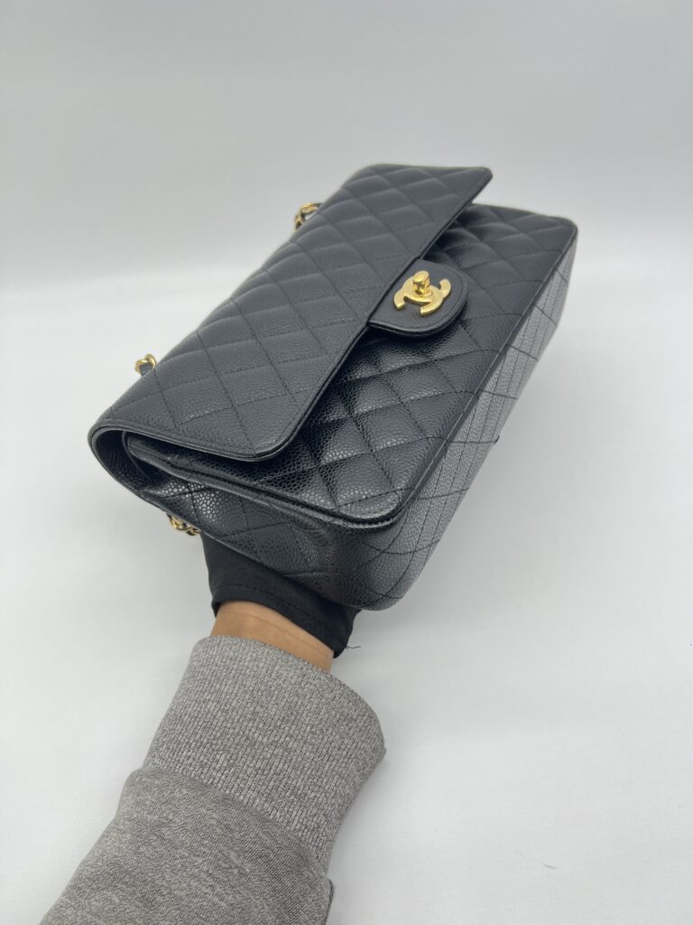 Chanel Medium Classic D Flap Caviar Black GHW