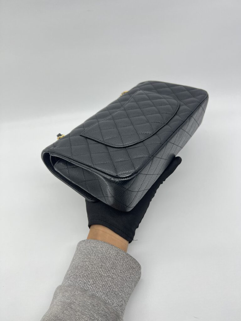 Chanel Medium Classic D Flap Caviar Black GHW