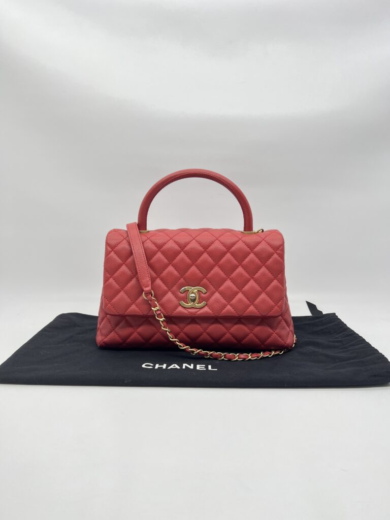 Chanel Coco Handle Medium Caviar Red GHW
