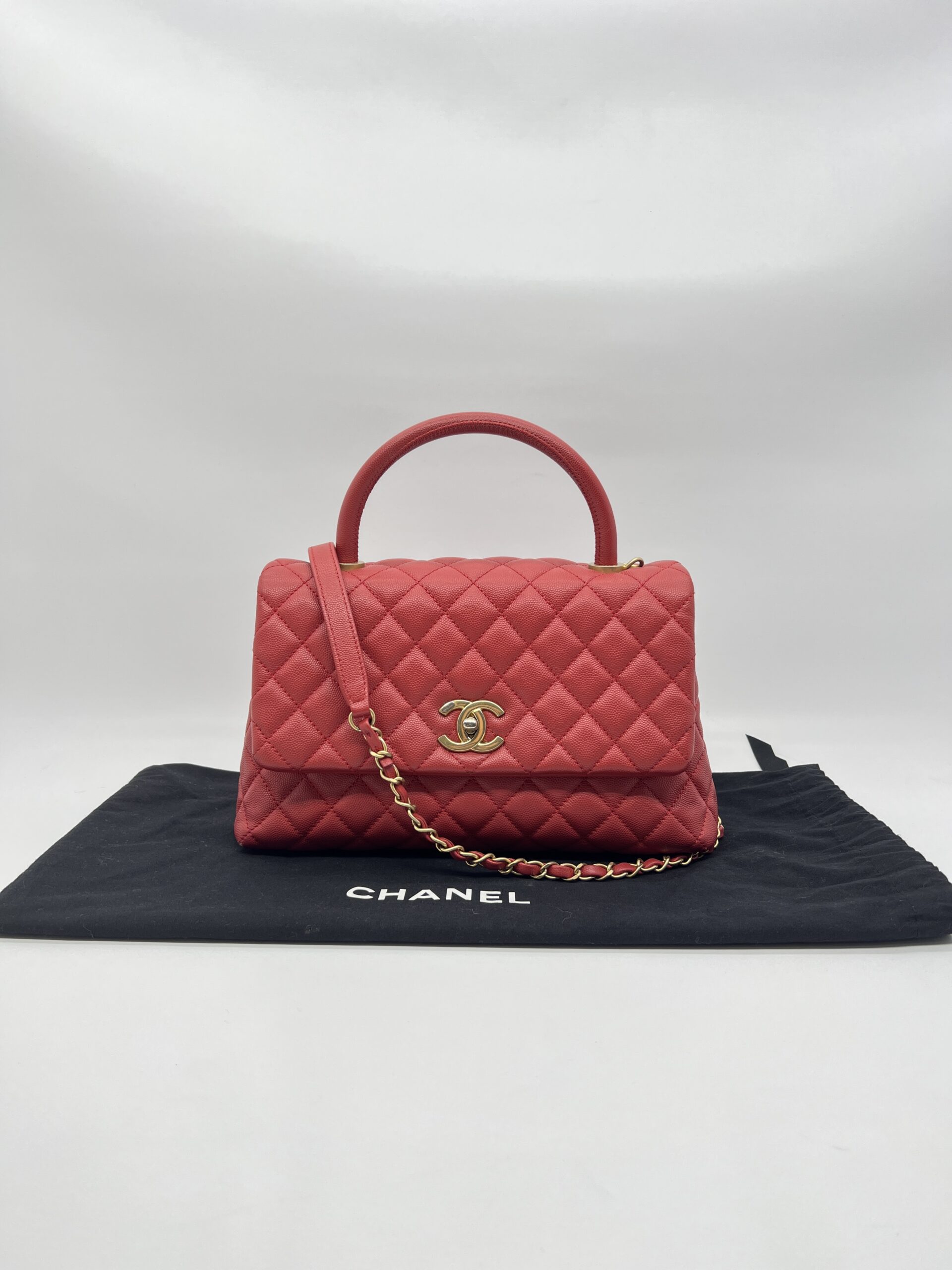 Chanel Coco Handle Medium Caviar Red GHW