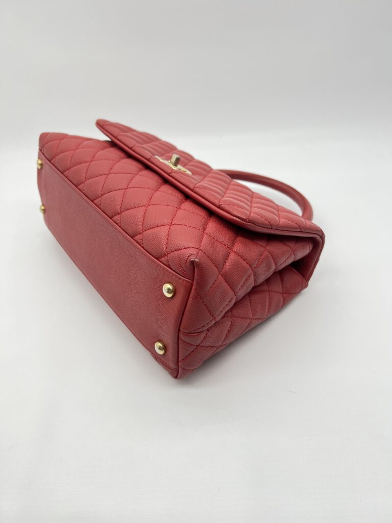 Chanel Coco Handle Medium Caviar Red GHW