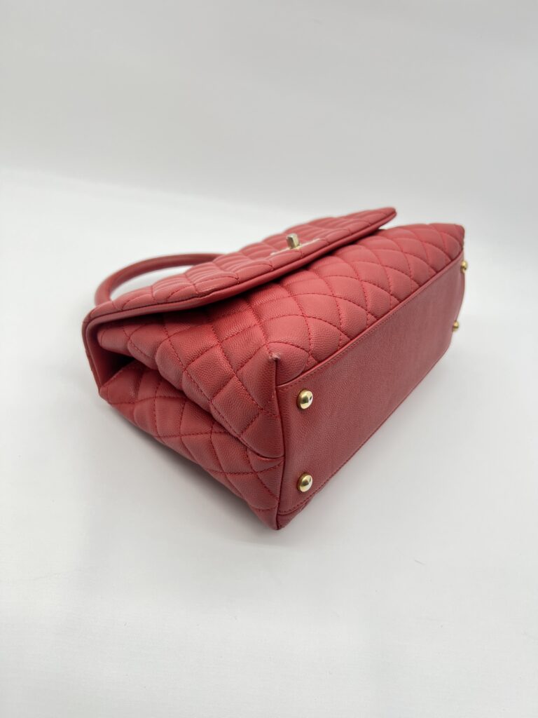 Chanel Coco Handle Medium Caviar Red GHW