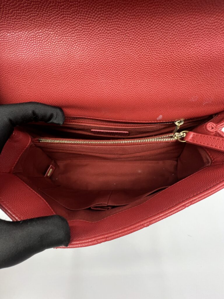 Chanel Coco Handle Medium Caviar Red GHW