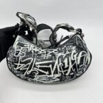 Balenciaga Le Cagole Xs Agneau Black Graffiti White