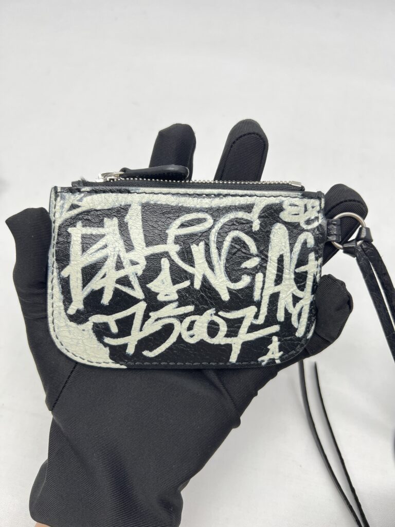 Balenciaga Le Cagole Xs Agneau Black Graffiti White