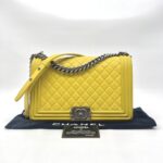 Chanel Boy 28 Lambskin Yellow RHW