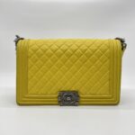 Chanel Boy 28 Lambskin Yellow RHW