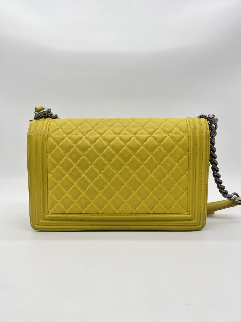 Chanel Boy 28 Lambskin Yellow RHW