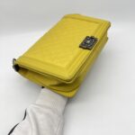 Chanel Boy 28 Lambskin Yellow RHW