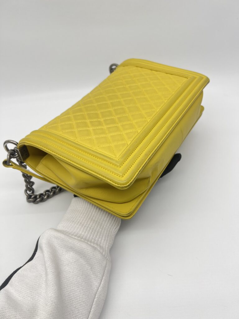 Chanel Boy 28 Lambskin Yellow RHW
