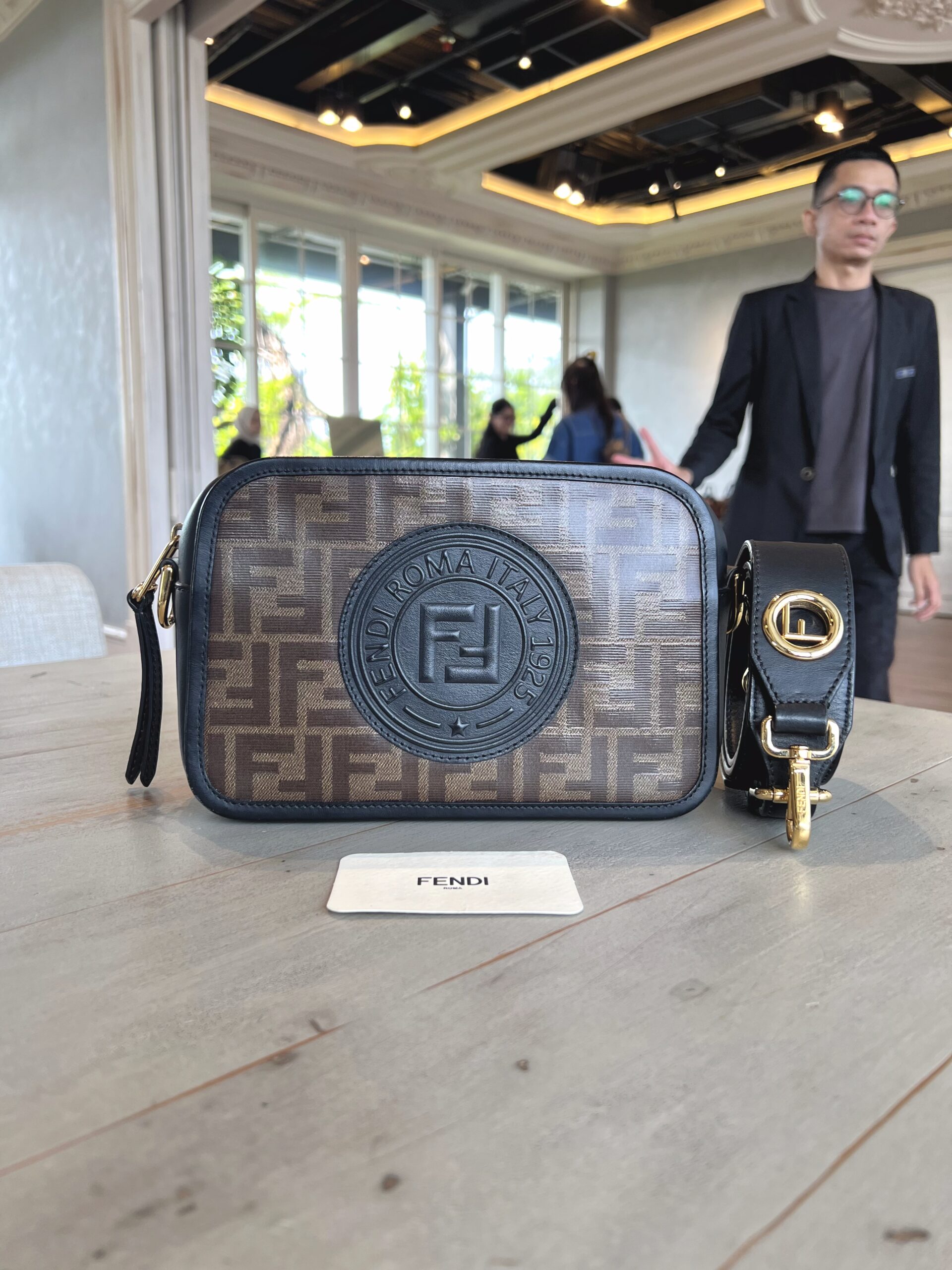 Fendi Camera Bag Brown FF Black GHW