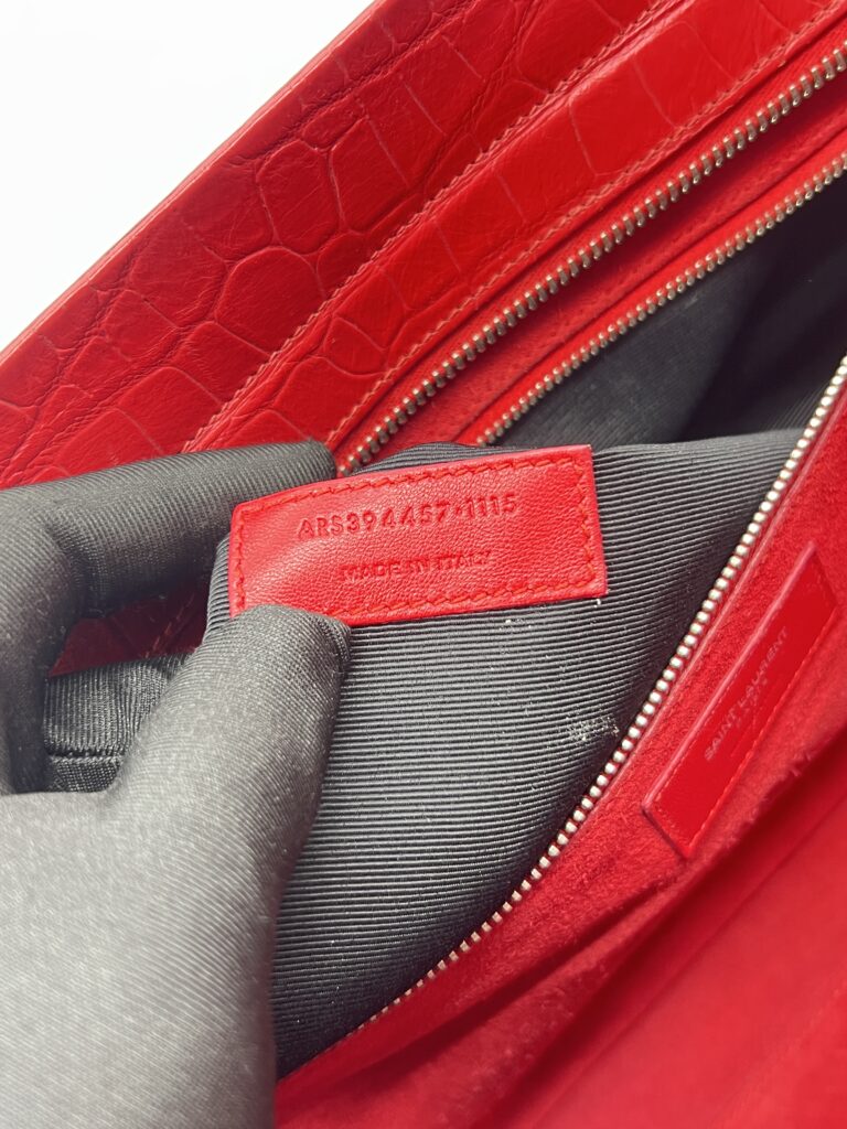 Saint Laurent Cabas Rive Gauche  Embossed Croro Red GHW