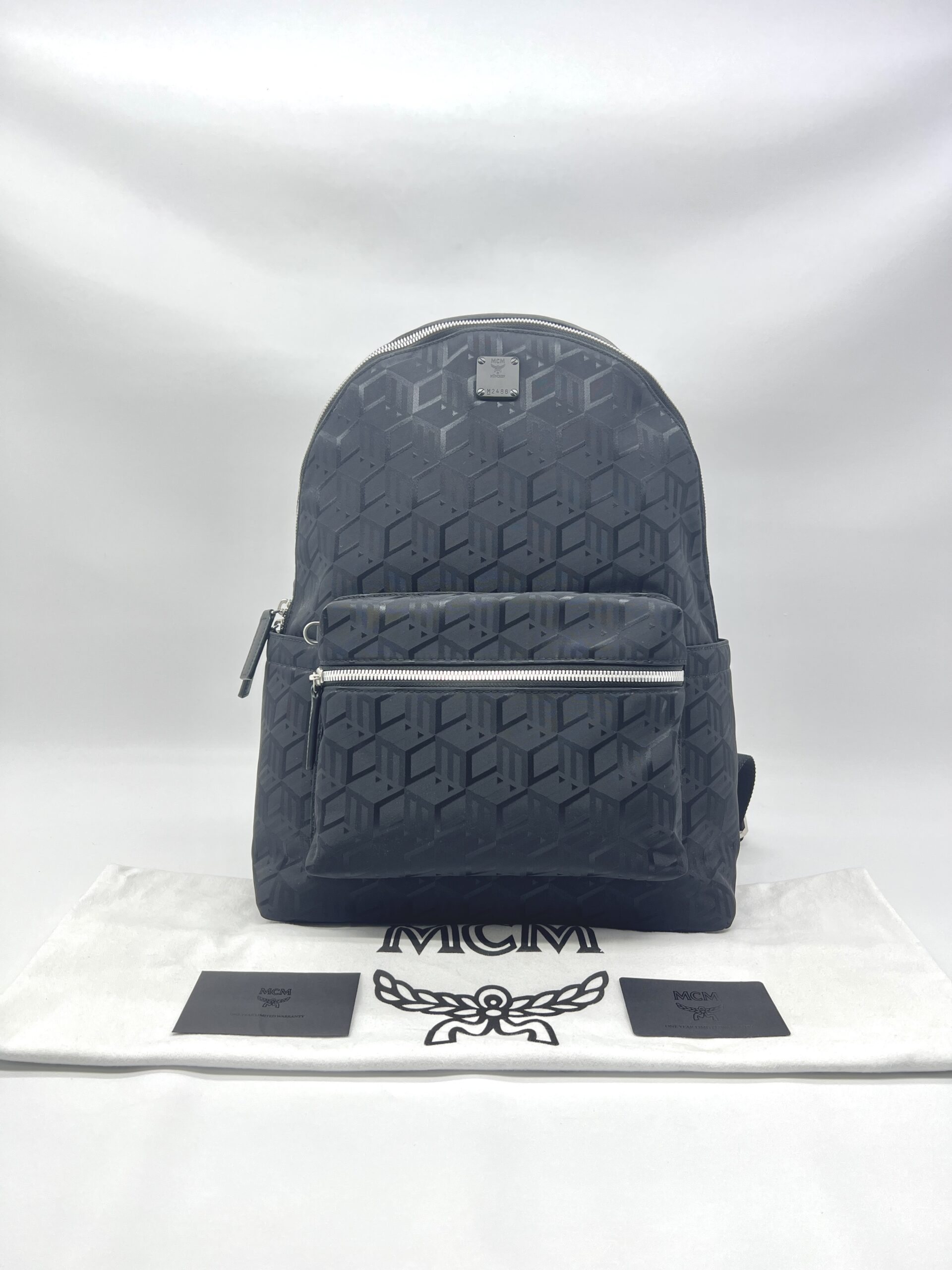 MCM Backpack Nylon Black SHW