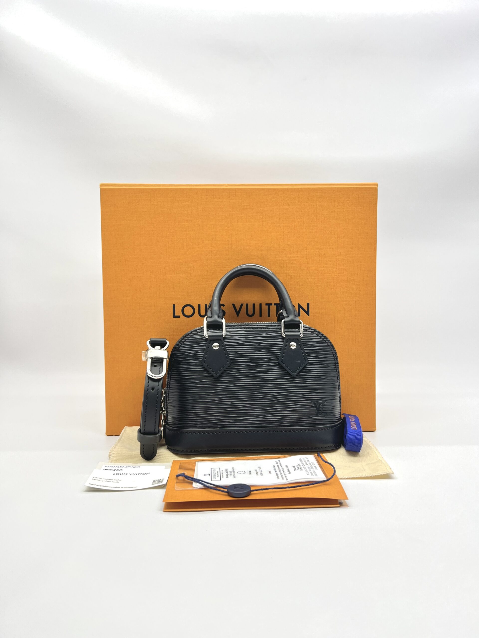 Louis Vuitton Nano Alma Epi Leather Noir SHW