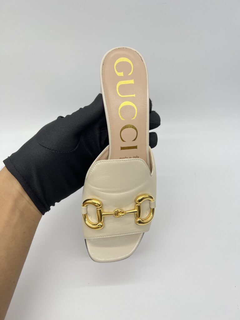 Gucci nappa Horsebit 75 MM Beige GHW