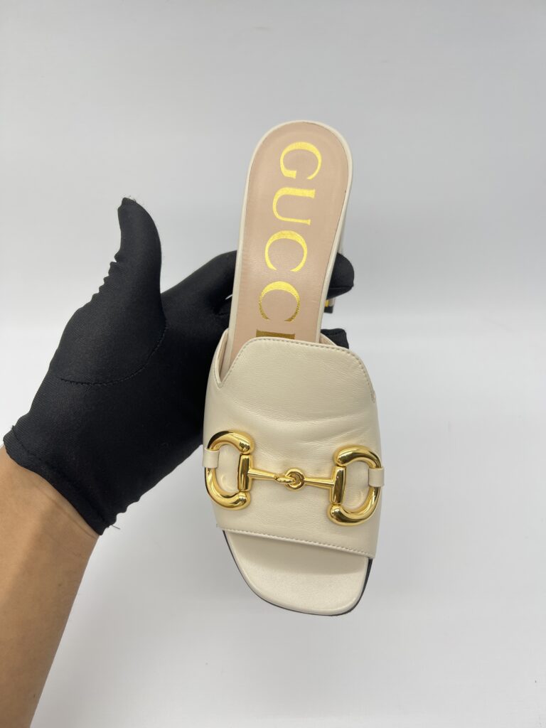 Gucci nappa Horsebit 75 MM Beige GHW