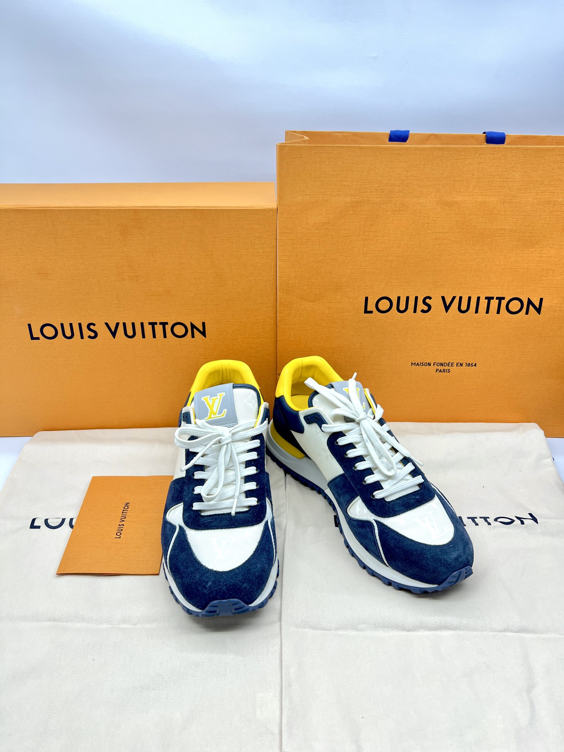 Louis Vuitton Run Away Sneakers White Yellow Blue