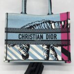 Dior Medium Book Tote Canvas Blue Jungle Pop