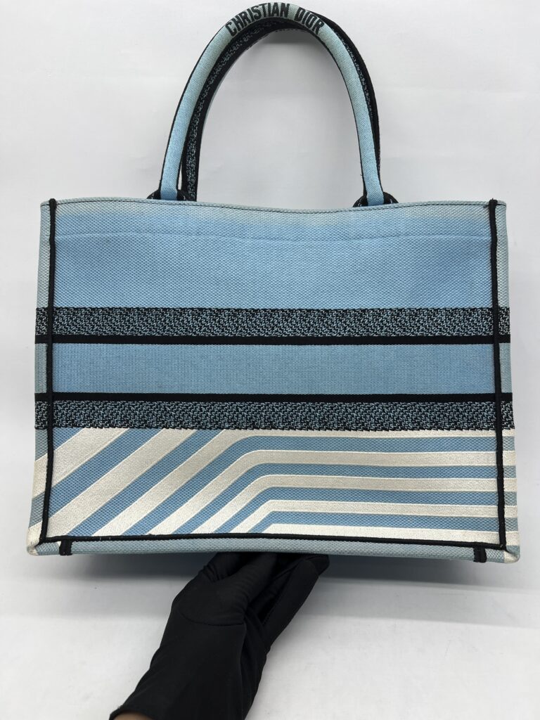 Dior Medium Book Tote Canvas Blue Jungle Pop