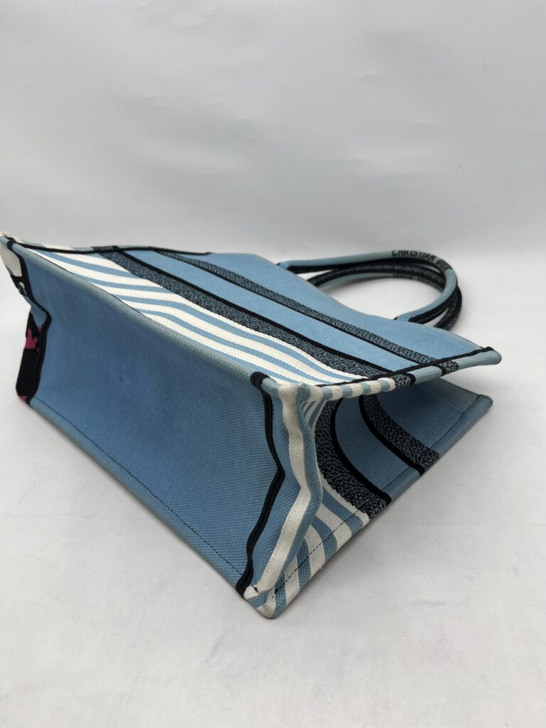 Dior Medium Book Tote Canvas Blue Jungle Pop