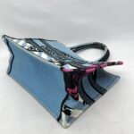 Dior Medium Book Tote Canvas Blue Jungle Pop