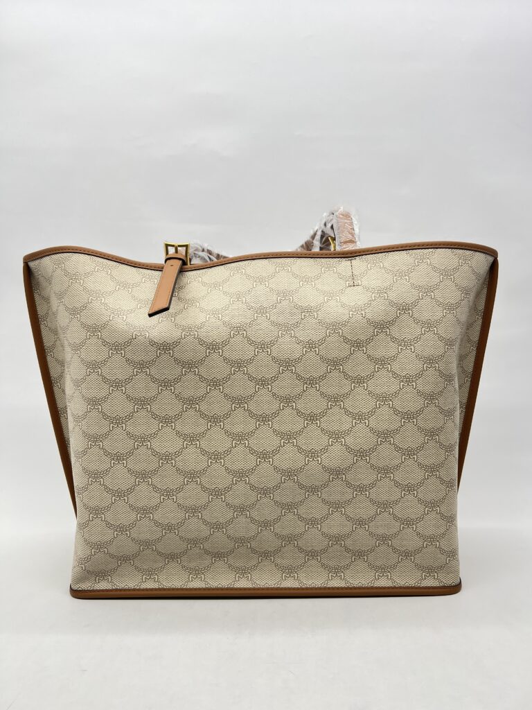 MCM Himmel Tote Shopper Lauretos Beige Outmeal GHW