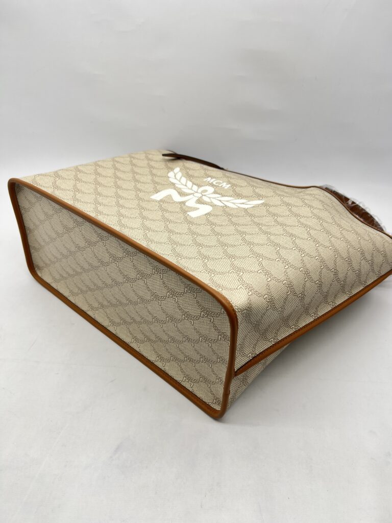 MCM Himmel Tote Shopper Lauretos Beige Outmeal GHW