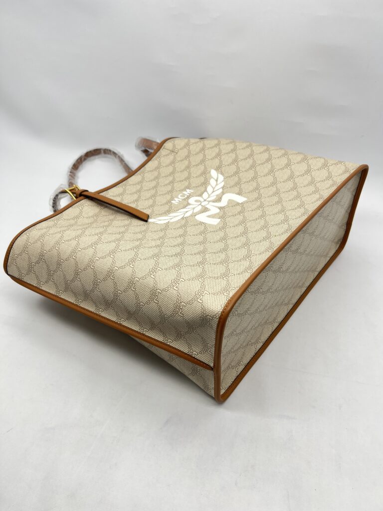 MCM Himmel Tote Shopper Lauretos Beige Outmeal GHW