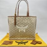 MCM Himmel Tote Shopper Lauretos Beige Outmeal GHW
