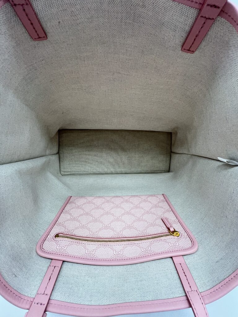 MCM Himmel Tote Shopper Lauretos Silver Pink GHW