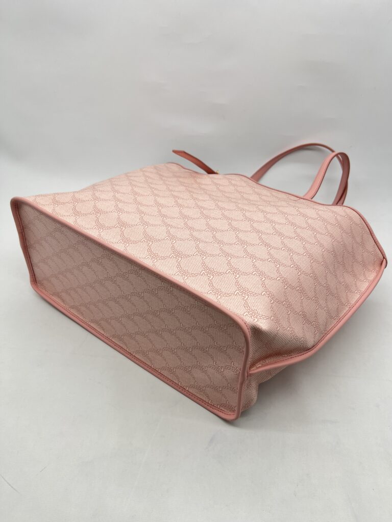 MCM Himmel Tote Shopper Lauretos Silver Pink GHW