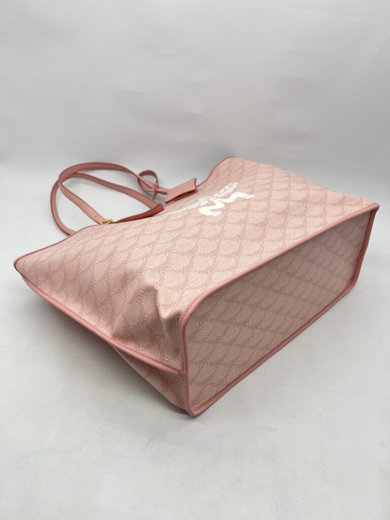 MCM Himmel Tote Shopper Lauretos Silver Pink GHW