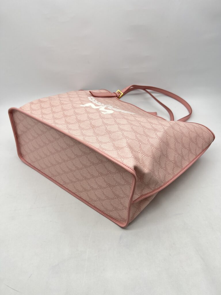 MCM Himmel Tote Shopper Lauretos Silver Pink GHW