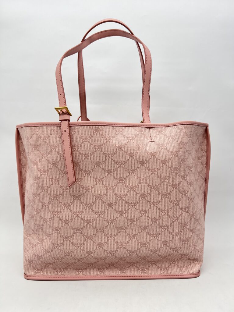 MCM Himmel Tote Shopper Lauretos Silver Pink GHW