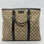 Gucci Large Tote Bag GG Canvas Dark Brown SHW