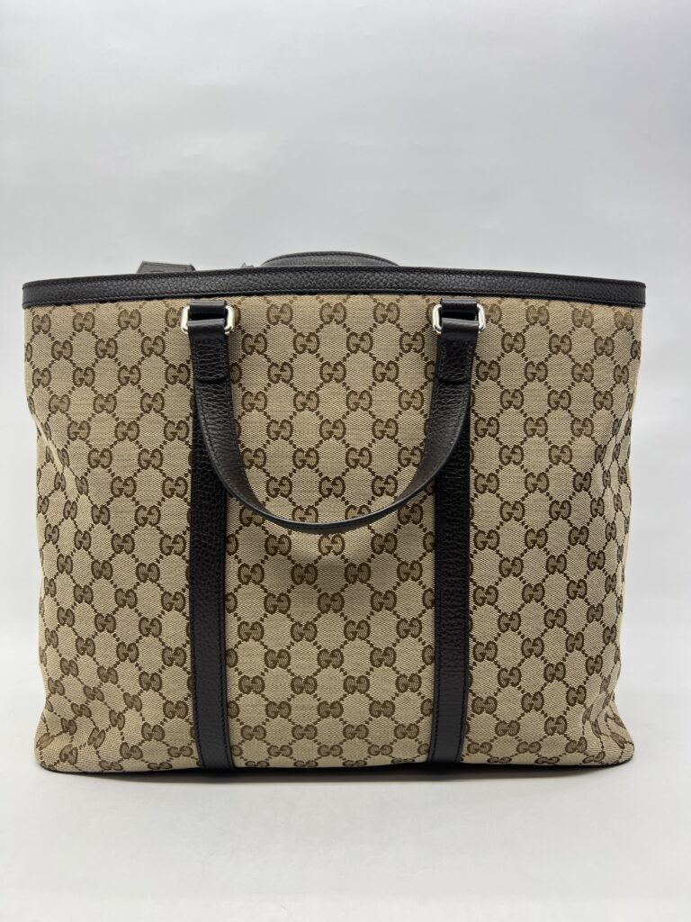Gucci Large Tote Bag GG Canvas Dark Brown SHW