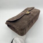 Chanel Flap Maxi Suede Dark Brown GHW