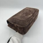 Chanel Flap Maxi Suede Dark Brown GHW