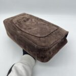 Chanel Flap Maxi Suede Dark Brown GHW