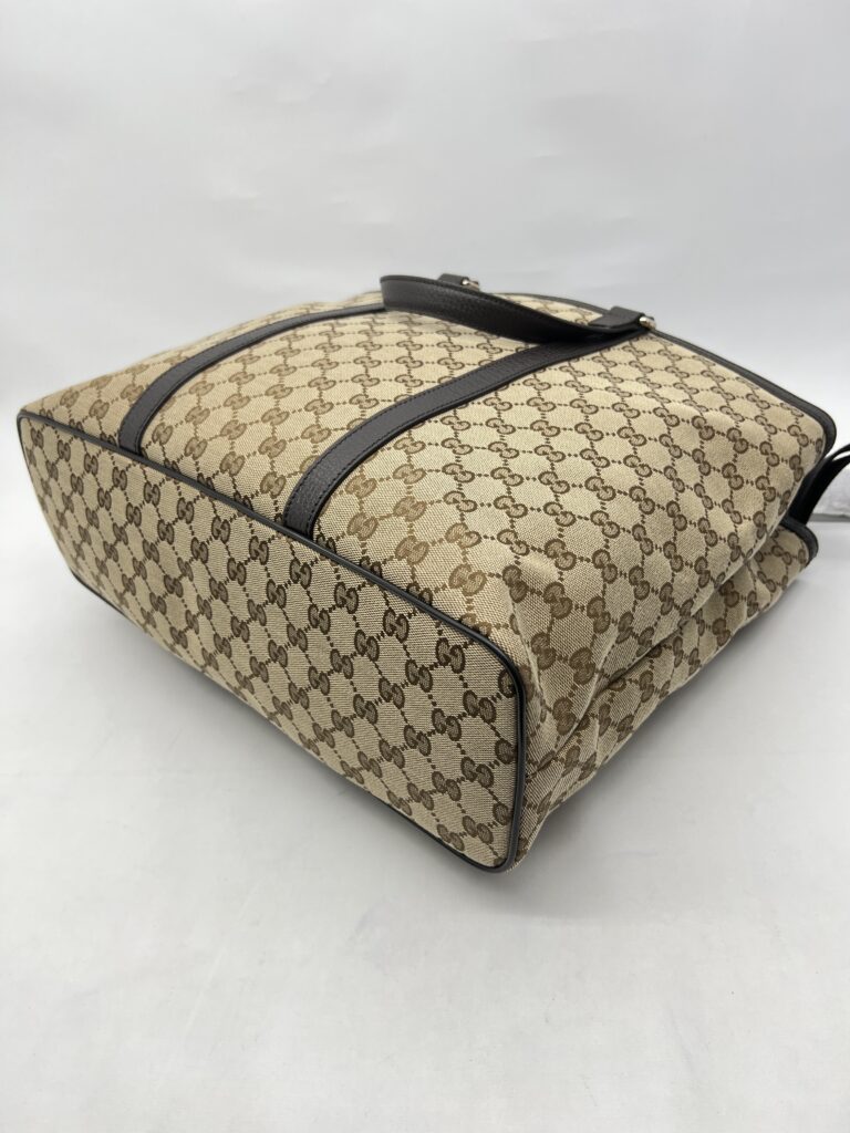 Gucci Large Tote Bag GG Canvas Dark Brown SHW
