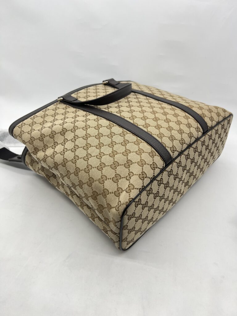 Gucci Large Tote Bag GG Canvas Dark Brown SHW