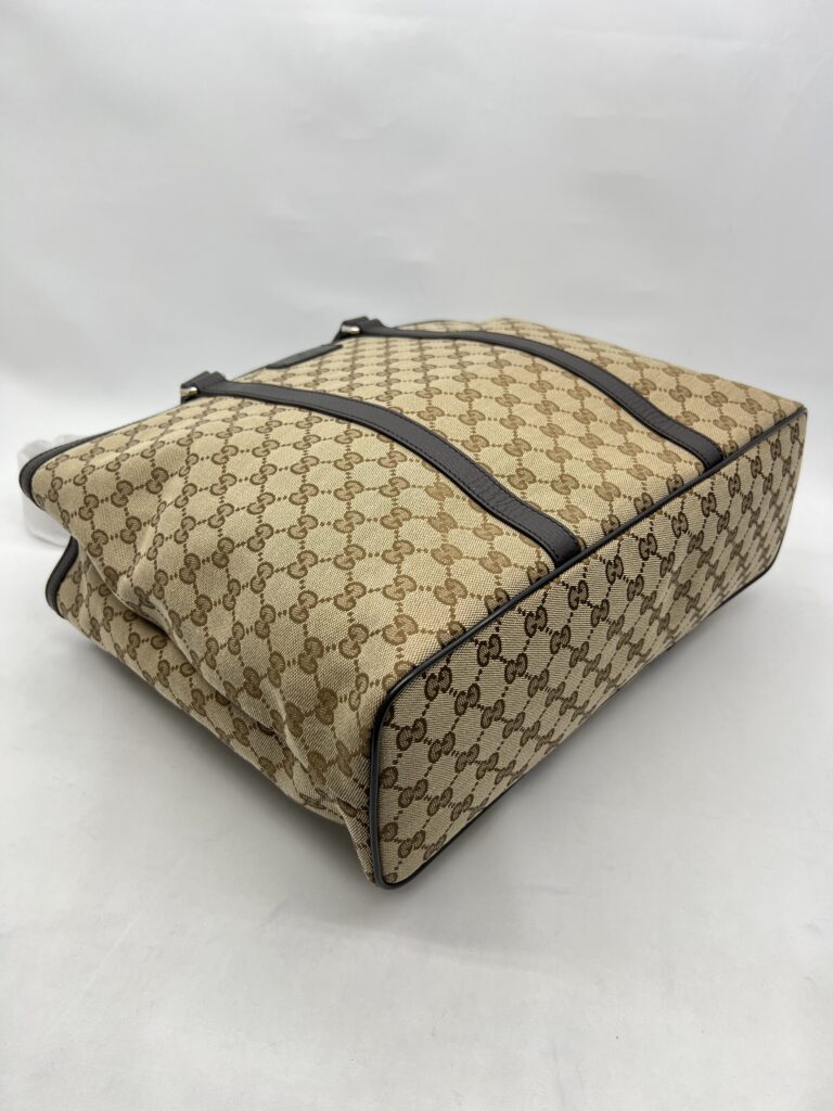Gucci Large Tote Bag GG Canvas Dark Brown SHW