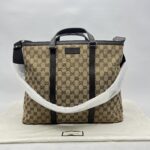 Gucci Large Tote Bag GG Canvas Dark Brown SHW