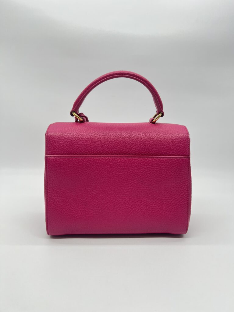 Saint Laurent Moujik Top Handle Grained Pink GHW