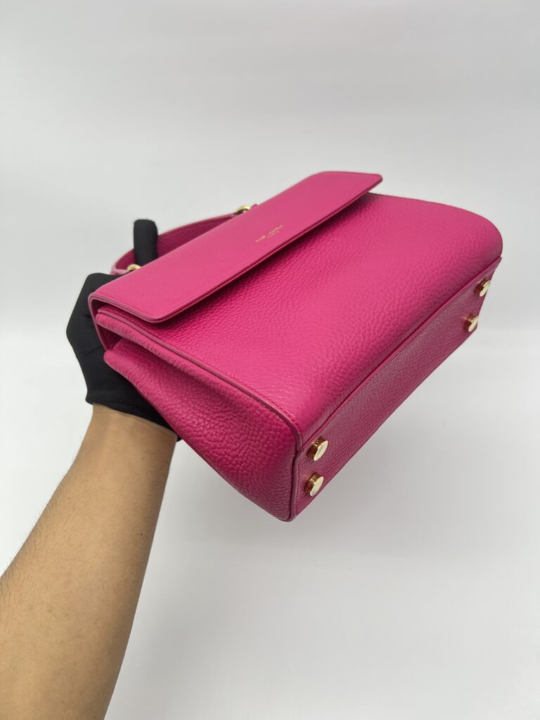 Saint Laurent Moujik Top Handle Grained Pink GHW