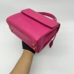 Saint Laurent Moujik Top Handle Grained Pink GHW
