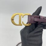 Dior Saddle Belt Oblique Canvas Bordeaux GHW